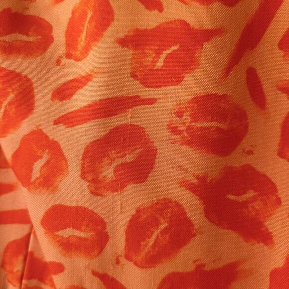 Brandon Maxwell Lip Print Silk A-line Maxi Dress - Picture 10 of 16